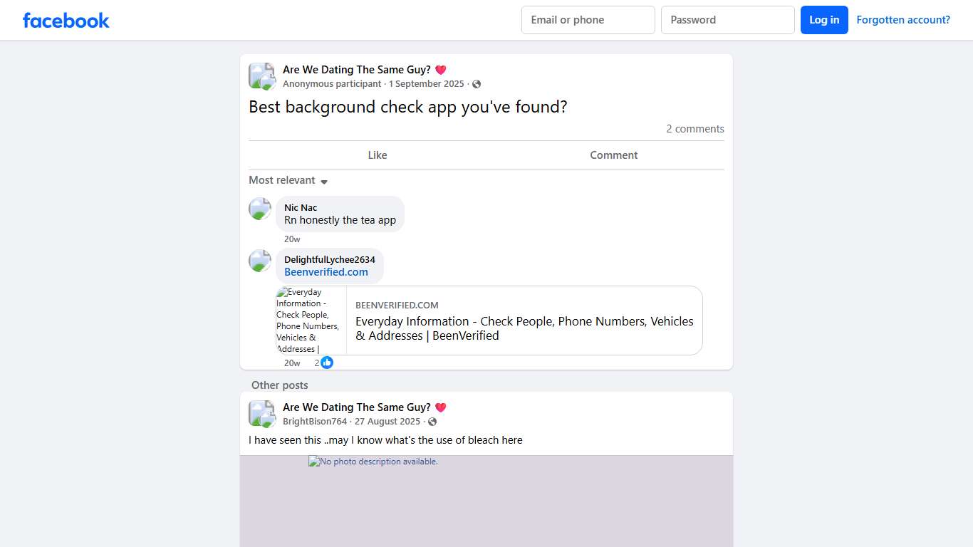 Are We Dating The Same Guy? ❤️ | Best background check app you've found | Facebook
